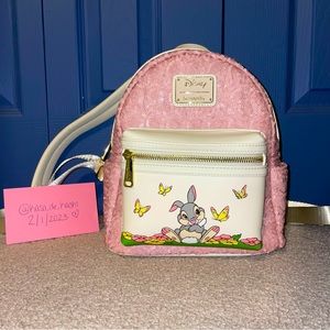 Pink Sequin Thumper Loungefly mini backpack